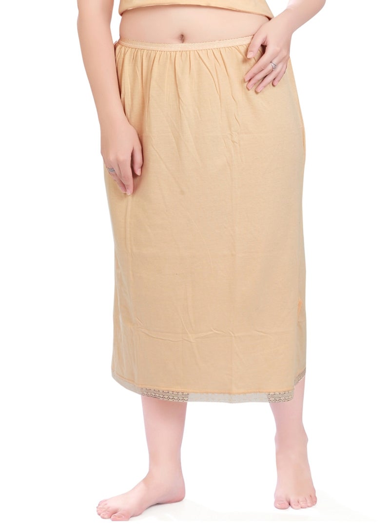 mybody Women's Cotton Maxi Underskirt  Full Length Breathable Slip Skirt with Soft Stretchable Elastic Waistband for Layering & Modesty  - Image 2