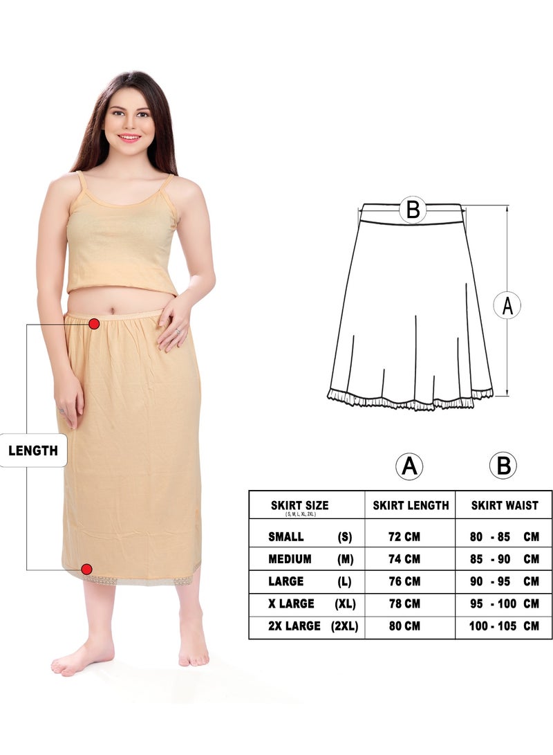 mybody Women's Cotton Maxi Underskirt  Full Length Breathable Slip Skirt with Soft Stretchable Elastic Waistband for Layering & Modesty  - Image 5