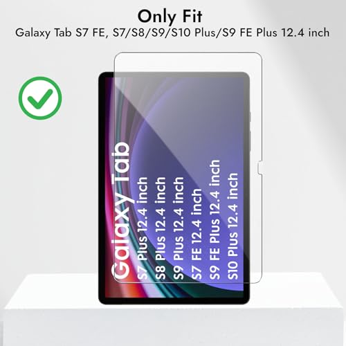 Robustrion Tempered Glass for Samsung Galaxy Tab S9 FE Plus / S9 Plus / S10 Plus / S8 Plus / S7 FE 12.4 inch Screen Protector Guard for Samsung S9 FE+ / S10+ / S9+ / S8+ /S7+/ S7 FE Tablet - Pack of 1 - Image 2