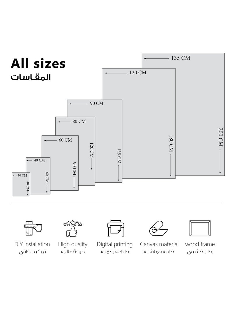 مودكلاس لوحة جدارية كانفس بتصميم ورق شجر - Image 3