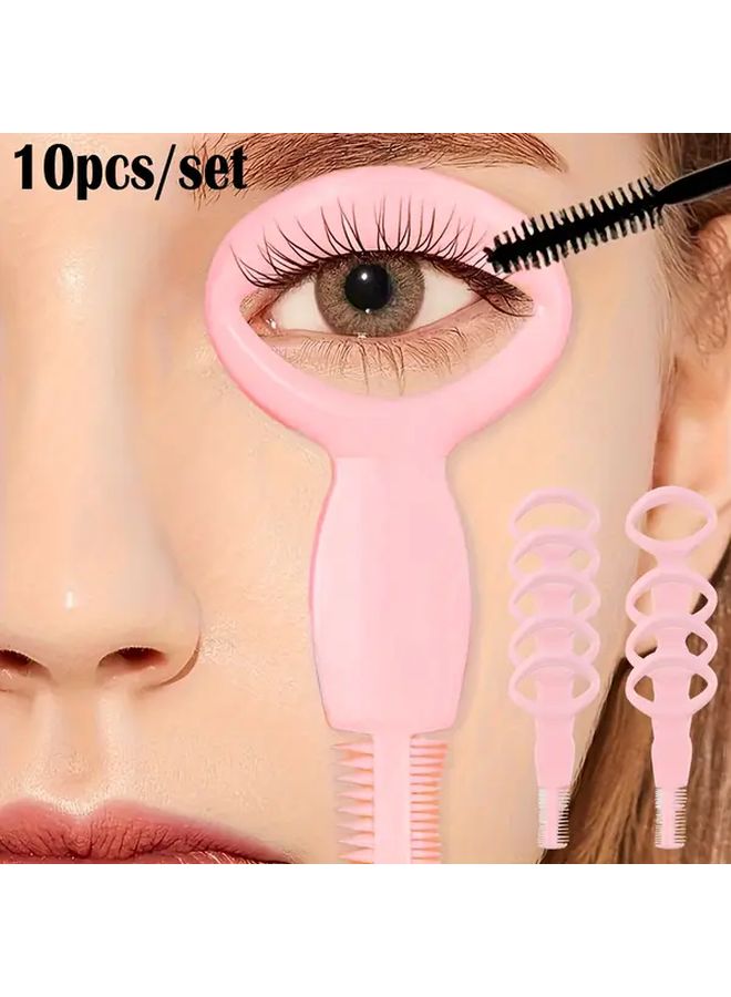 10pcs Eyeliner Stencils And Mascara Shield Guards Precision Applicator Tools With Comb For Professional And Home Use Lash Extension Accessories Highquality Material Durable Construction Compact Design Alcohol Free Makeup Guides For Eyeliner Mascara And Lash Extensions - Image 1