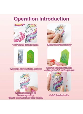 Decorate Your Own Water Bottle Kits for Girls, Fun Arts and Crafts Gift Toys for Ages 3+, Gem Painting Crafts, Fun Arts and Crafts Gifts Toys for Girls Birthday (Pink) - view 3