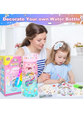 Decorate Your Own Water Bottle Kits for Girls, Fun Arts and Crafts Gift Toys for Ages 3+, Gem Painting Crafts, Fun Arts and Crafts Gifts Toys for Girls Birthday (Pink) - view 5