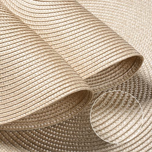 FunWheat Round Braided Placemats Set of 6 Table Mats for Dining Tables Woven Washable Non-Slip Place mats 15 inch(Beige, 6pcs) - Image 3