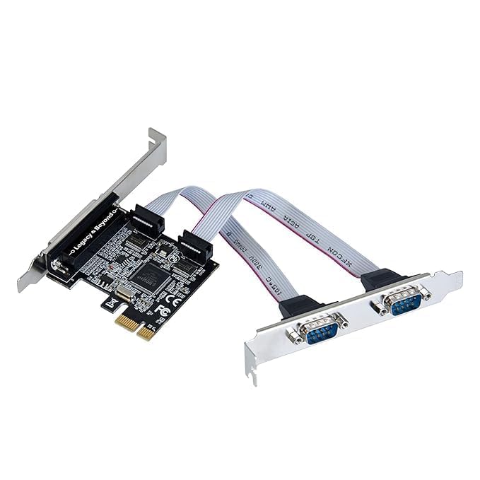 Hexabyte PCI Express Serial & Parallel Port Card – 2 x DB9 RS232 COM Ports + 1 x DB25 LPT1 Parallel Port Adapter for Desktop PCs – High-Speed PCIe Interface Compatible with Windows 11/10/8/7 - Image 2