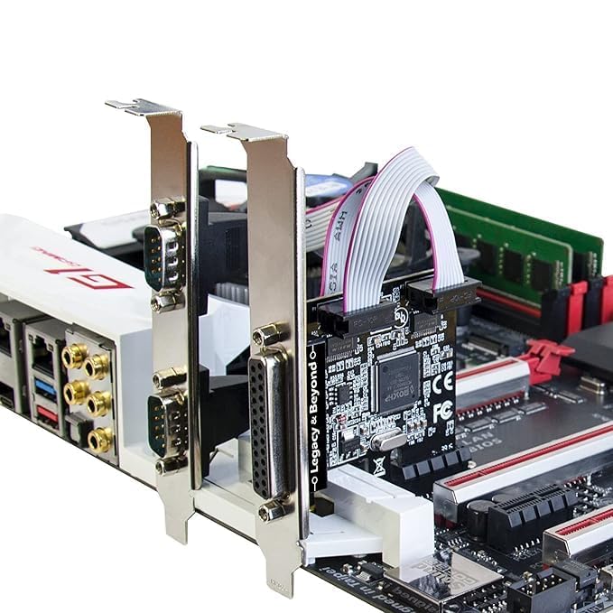 Hexabyte PCI Express Serial & Parallel Port Card – 2 x DB9 RS232 COM Ports + 1 x DB25 LPT1 Parallel Port Adapter for Desktop PCs – High-Speed PCIe Interface Compatible with Windows 11/10/8/7 - Image 3