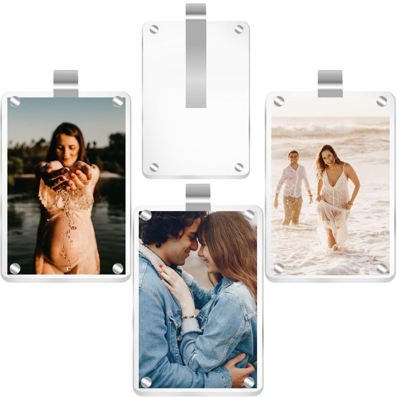 MOTOFITOOL Car Sun Visor Photo Holder, 4 Pack Universal Magnetic Car Visor Clip, Personalized Picture Frame for Cars, Photo car visor clip - Image 1