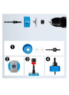 17pcs Hole Saw Cutter Kit, Hole Cutter Set with Core Drill Bit Mandrels Hex Key and Install Plate, Stable and Durable, Quickly Open Hole - pzsku/Z1E91A5C1C433CFB16637Z/45/_/1681921231/f6f9851a-de34-4f8d-892a-1ad19c2e4f1d