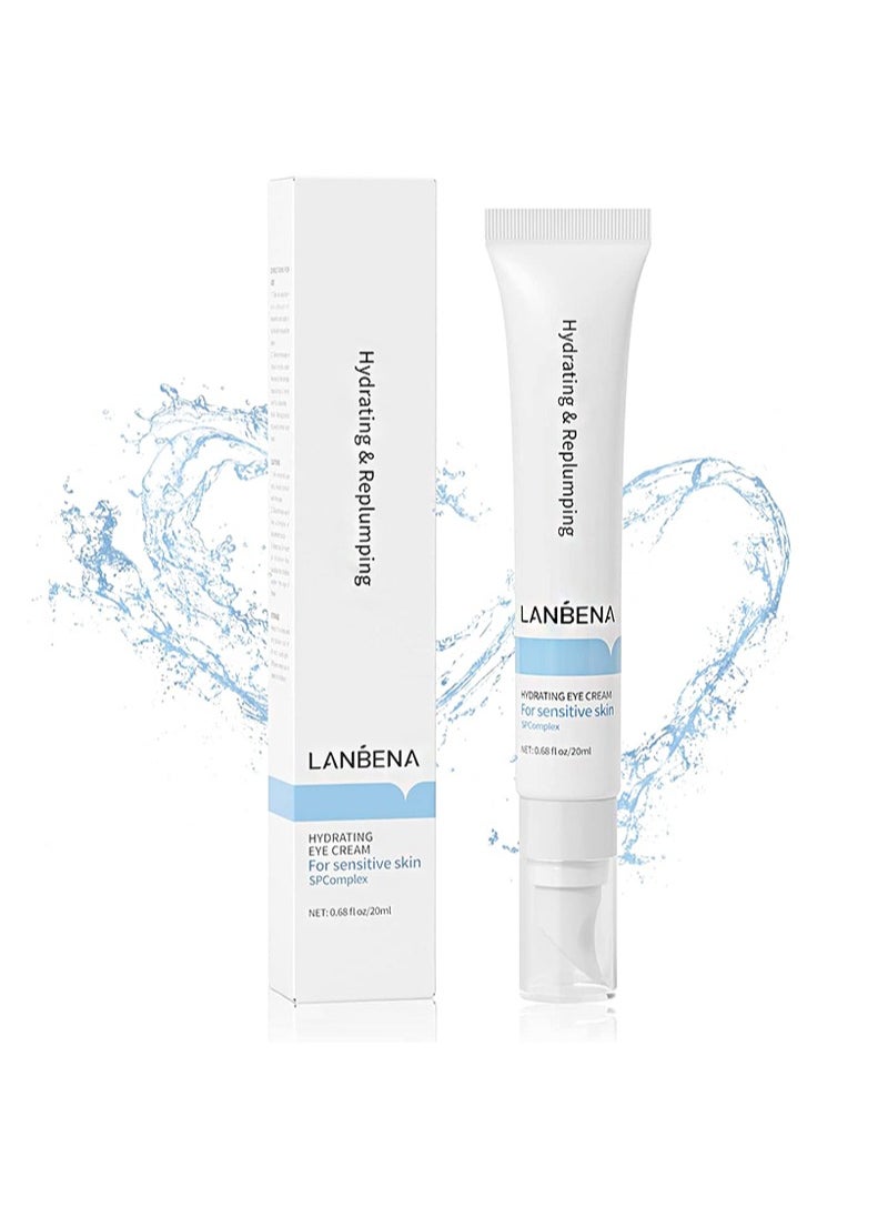 LANBENA - 4D Hydrating Eye Cream，Hydrating & Replumping Eye Cream for Sensitive Dark Circles，Reduces Fine Lines & Crow's Feet，2 Bionic Peptides，Hyaluronic Acid，Algae & Passiflora Incarnata Extract（20ml） - Image 1