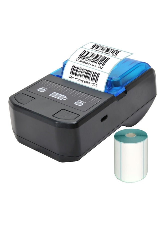 Portable Thermal Label Maker Black/Blue - Image 1