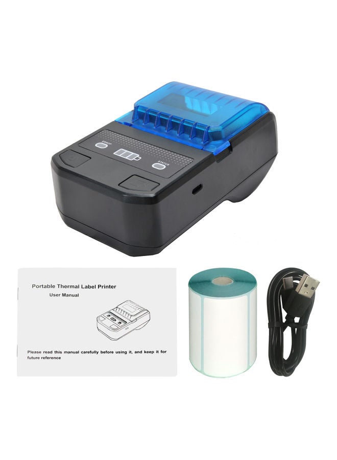 Portable Thermal Label Maker Black/Blue - Image 3