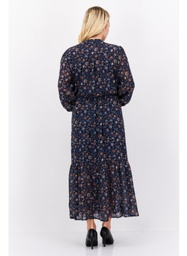 Pepe Jeans Women Floral Print Maxi Dress, Navy Blue  - Image 2