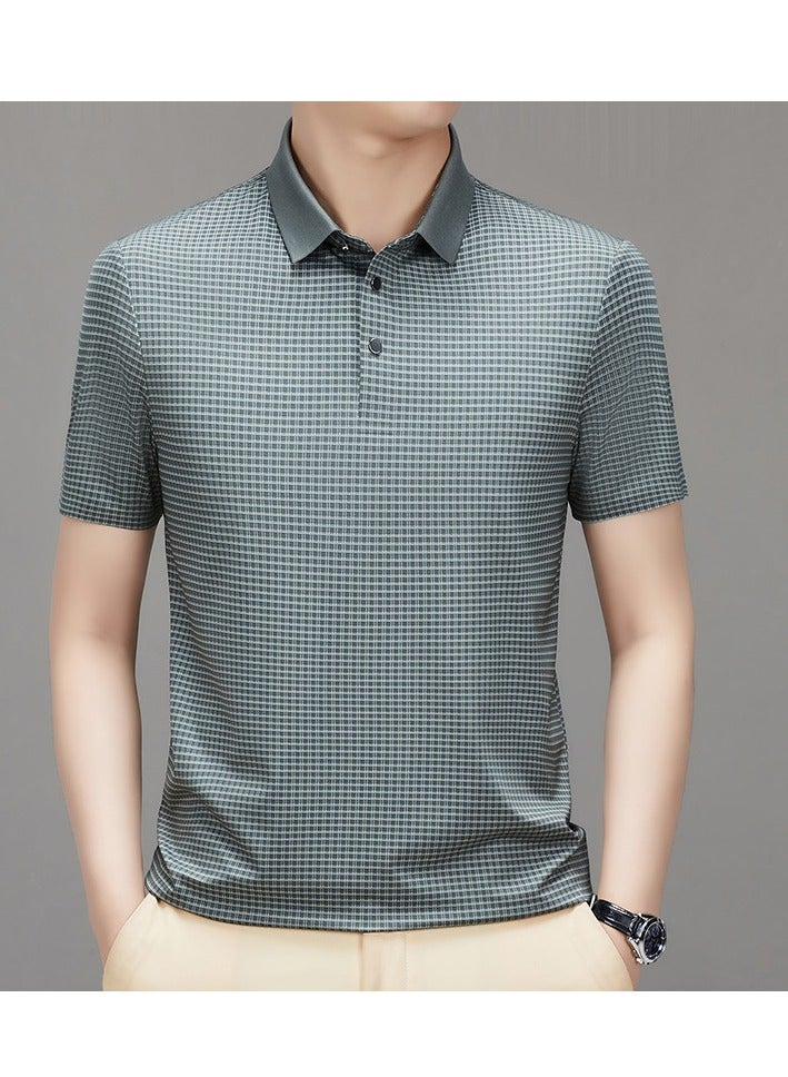 Men's Pure Cotton Short Sleeved T-shirt Casual POLO Shirt  - Image 1