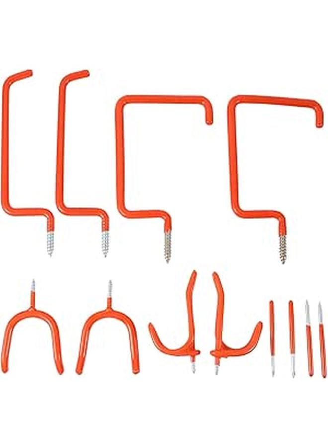 12 Pack Heavy Duty Screw Hooks Steel Wall Ceiling Mount Tool Holder for Garage Workshop Garden Organization - Image 1