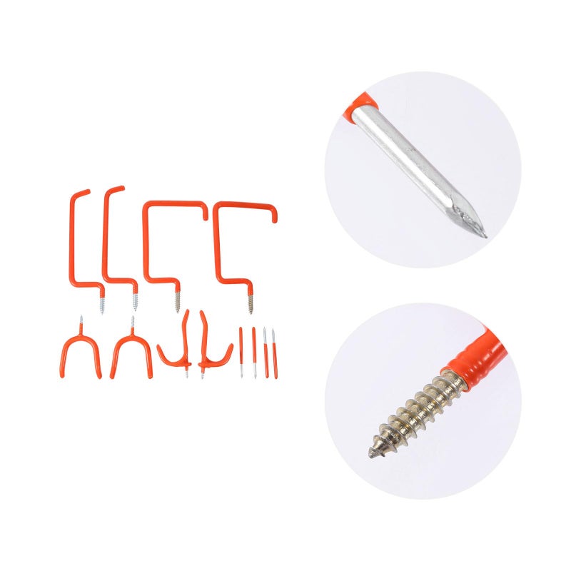 12 Pack Heavy Duty Screw Hooks Steel Wall Ceiling Mount Tool Holder for Garage Workshop Garden Organization - Image 5