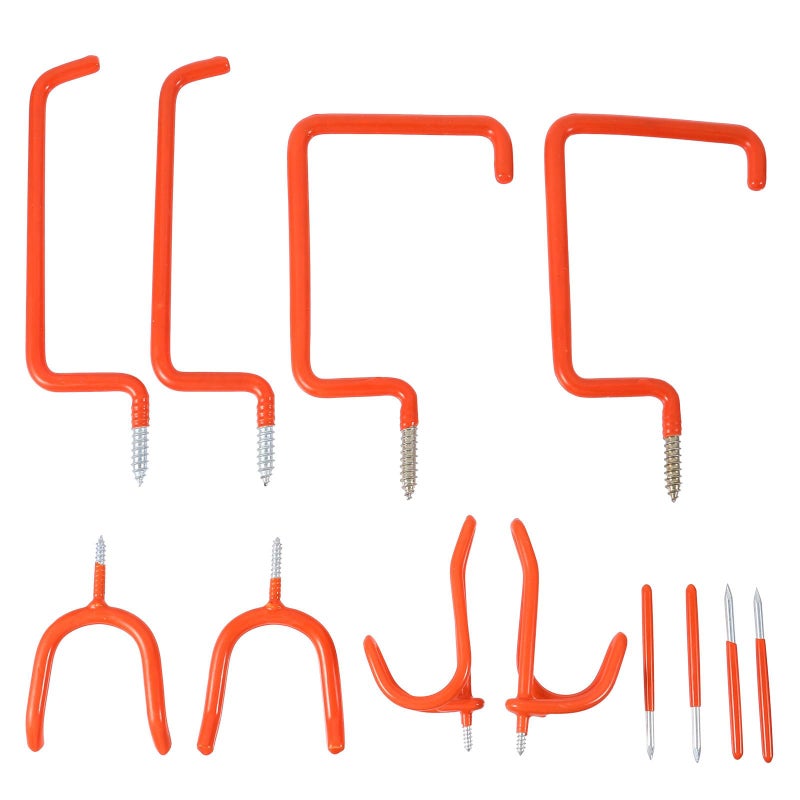 12 Pack Heavy Duty Screw Hooks Steel Wall Ceiling Mount Tool Holder for Garage Workshop Garden Organization - Image 2