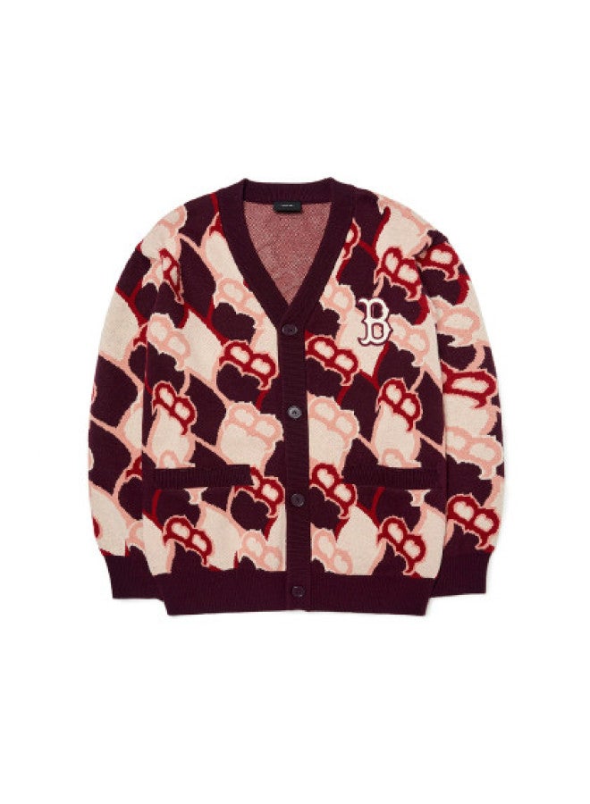 MLB Men'S And Women'S Couple Knitted Cardigan Diamond Pattern Vintage Monogram Casual Jacket Trendy Spring Autumn Kcy02 - Image 1