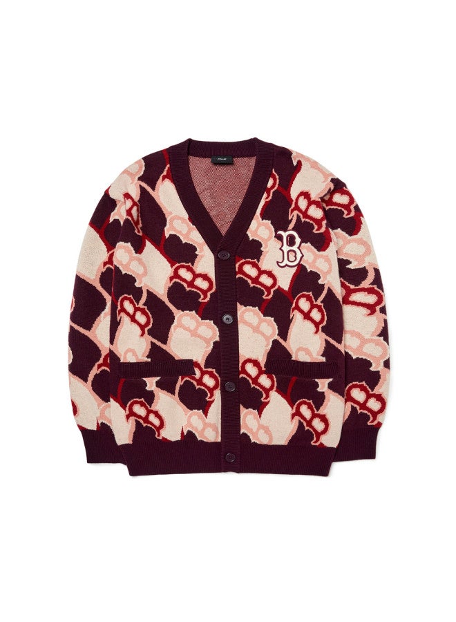 MLB Men'S And Women'S Couple Knitted Cardigan Diamond Pattern Vintage Monogram Casual Jacket Trendy Spring Autumn Kcy02 - Image 2