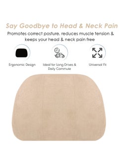 AGC Memory Foam Car Headrest Pillow Ergonomic Neck Support Cushion for Driving & Travel - Breathable Fabric, Adjustable Strap, Universal Fit for Cars, Office Chairs & Home HC-1012 Beige - pzsku/Z1E91F4824B33328D81CBZ/45/1741168439/7f2ca517-2a31-4e7a-a788-c74b96baa371