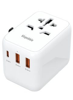 blupebble Passport 3.1 World Travel Adapter with 1 USB-C + 2 USB-A ports, Worldwide Wall Chargerfor iPhone, Tablets, Laptop, Plug Adapter USA, UK, EU, AU  - Image 1