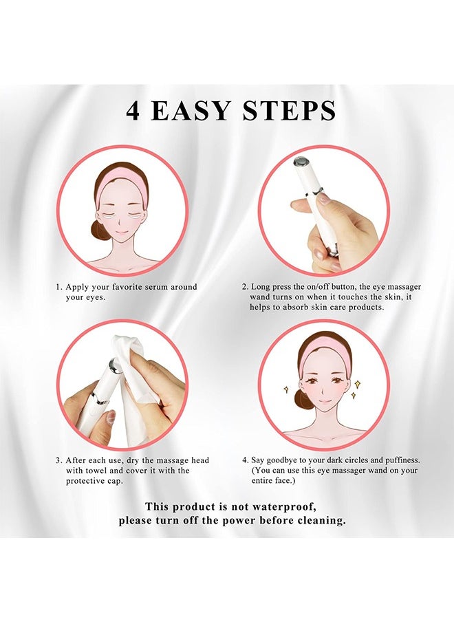 MAANGE - Electric Eye Face Massager, 2 Modes Massage Tool Wand, Skin Care Tool for Eyes (White) - Image 1