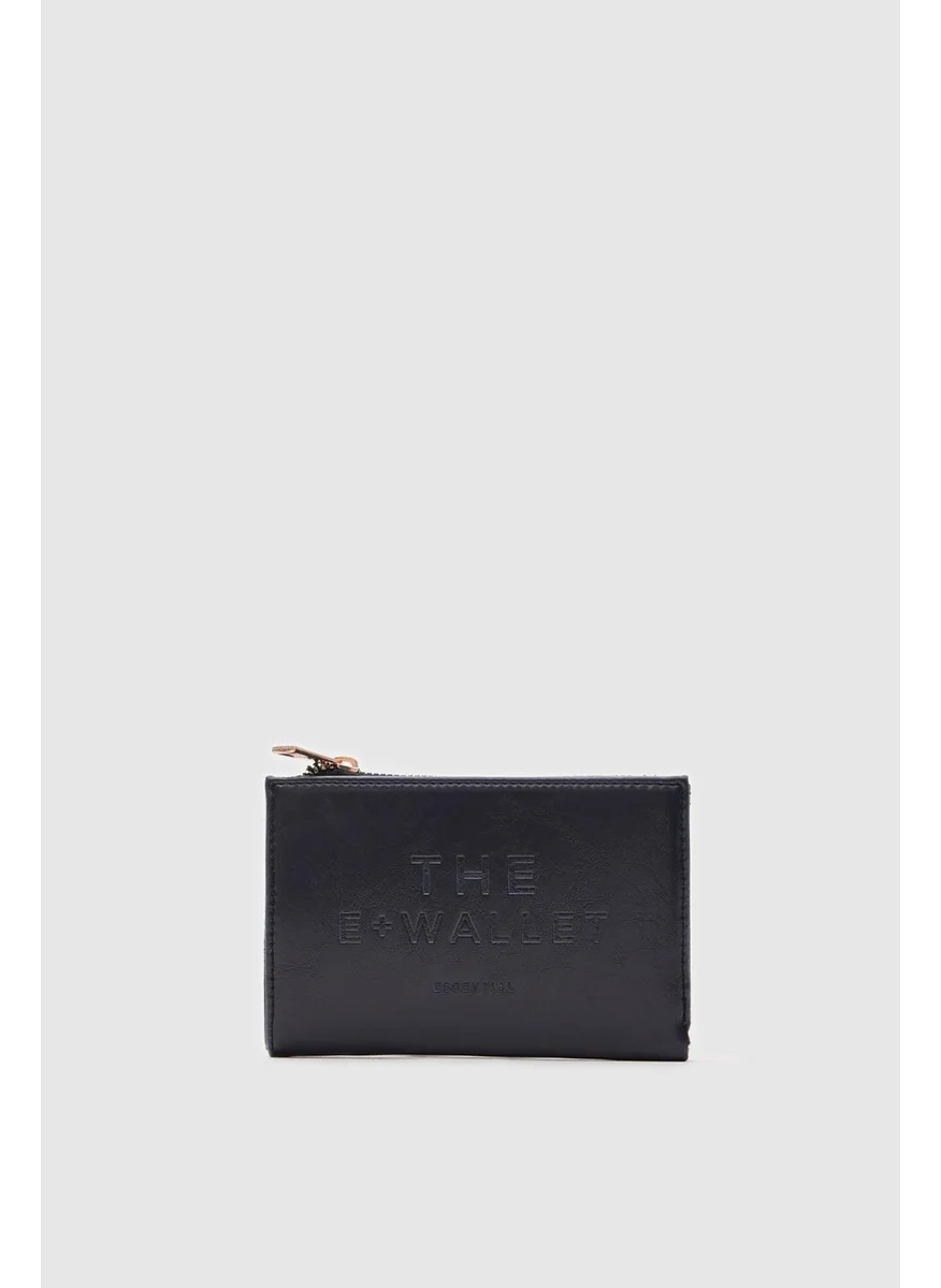 Shule Bags Patent Leather Wallet Line Navy Blue