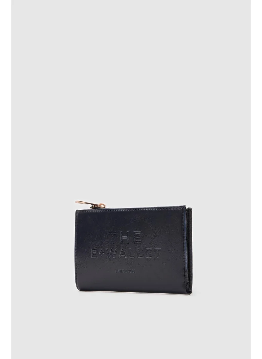 Shule Bags Patent Leather Wallet Line Navy Blue