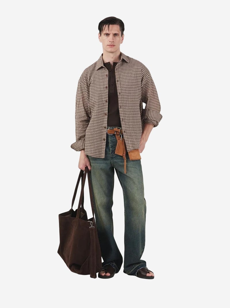 GIESTO Oversized Gingham Button-Up Shirt - Image 1