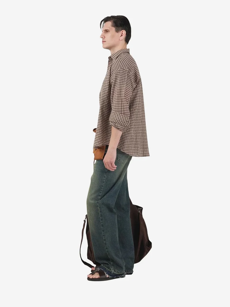 جيستو GIESTO Oversized Gingham Button-Up Shirt