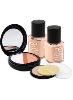 CP Trendies Photo Finish Looks Say Cheese! 4Pcs Dual Set 2Pcs x Liquid Make Up 30ml + 2Pcs x Compact Powder 12g For Women  - Image 2