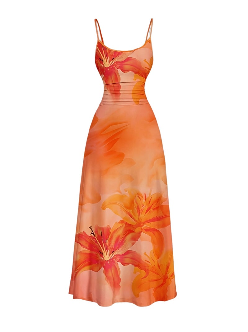 Women's Casual Floral Print Dress, Suitable for Vacations, Dates, and Party Attire - Image 1