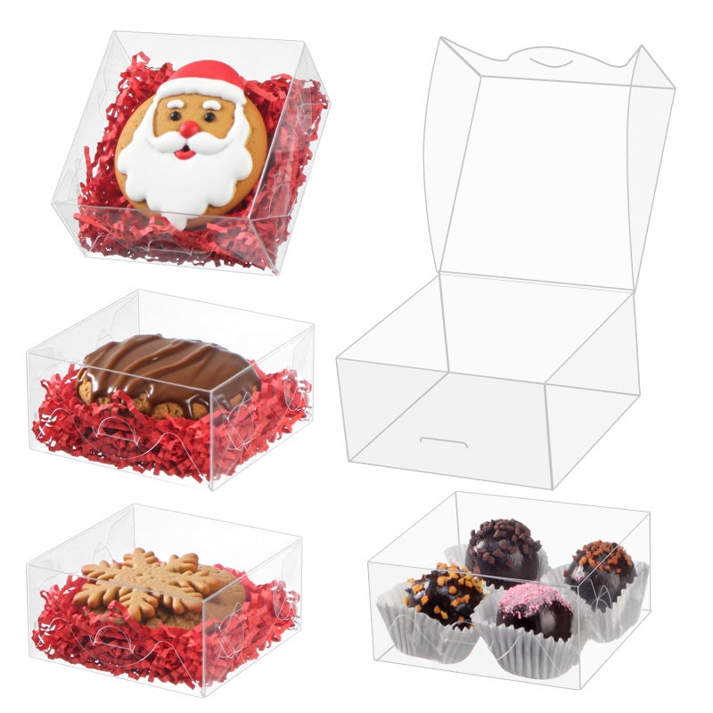 TEMLQPACK 100PCS Cookie Boxes 331 Clear Mini Bakery Boxes for Donuts Cookies Macarons Brownies Soap Chocolate Truffles - Image 2