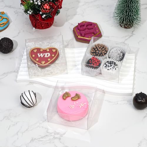 TEMLQPACK 100PCS Cookie Boxes 331 Clear Mini Bakery Boxes for Donuts Cookies Macarons Brownies Soap Chocolate Truffles - Image 3