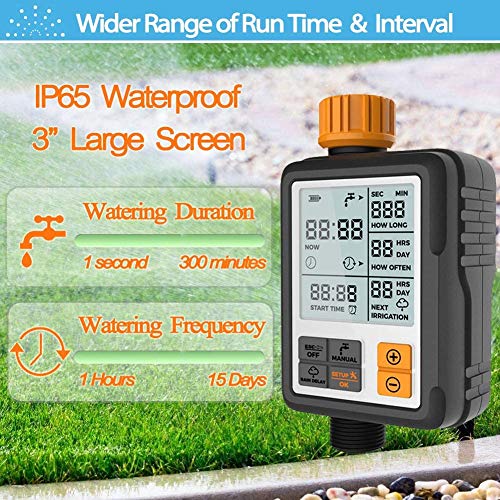 Pinolex 4 Outlet Sprinkler Timer Water Timer, Programmable Garden Hose Timer with Rain Delay Manual & Automatic Watering System, Waterproof Digital Irrigation Timer for 4 Separate Water Zones - Image 2