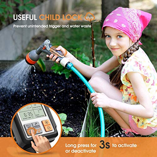 Pinolex 4 Outlet Sprinkler Timer Water Timer, Programmable Garden Hose Timer with Rain Delay Manual & Automatic Watering System, Waterproof Digital Irrigation Timer for 4 Separate Water Zones - Image 4