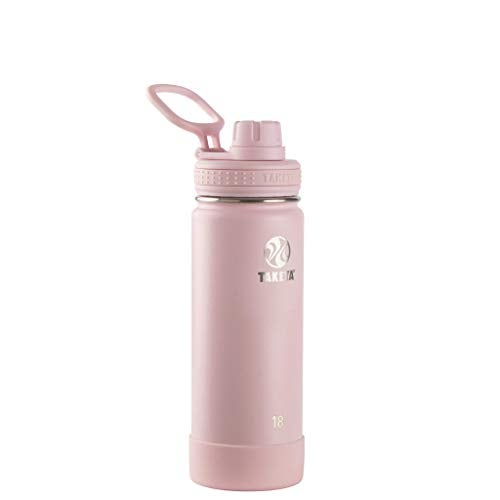 Takeya Actives Water Bottle with Spout Lid - Bottle with Double Stainless Steel Insulation - Dishwasher Safe & BPA-Free - Bottle with Spout Lid & Removable Bumper - 18 oz, Blush - Image 1