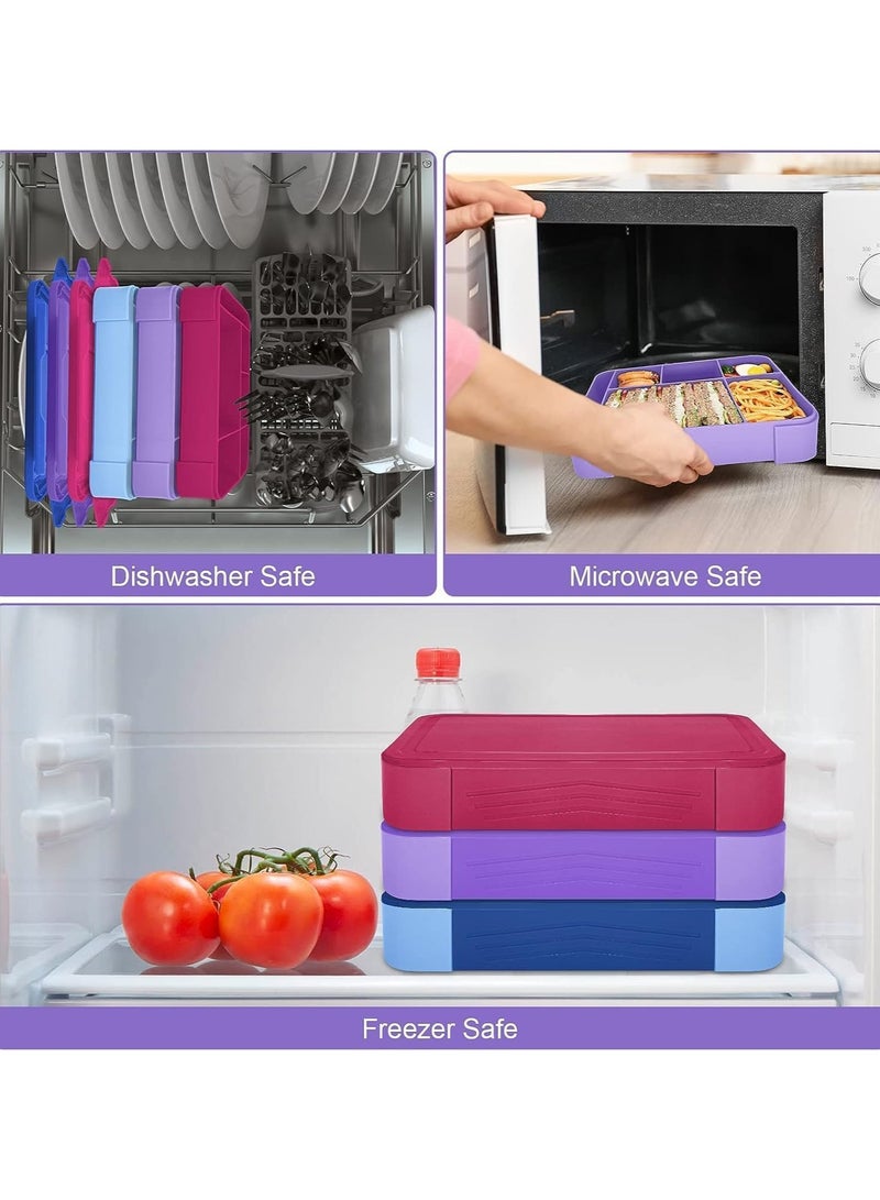 Lunch Box for Kid School,Children's Lunch Box with Compartments, Bento Box Children, Leak-proof Lunch Box for Girls and Boys, Snack Box, Perfect for School, Nursery & Trips (Purple)  - Image 5