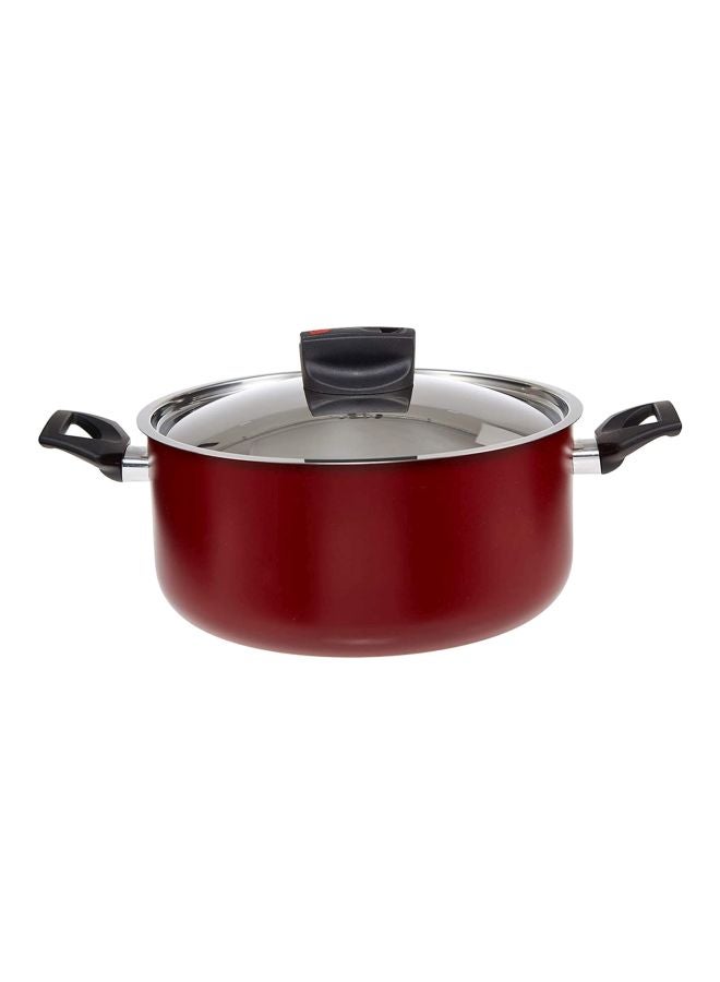 Prestige Safecook Non-Stick Covered Casserole Red 24cm - Image 1