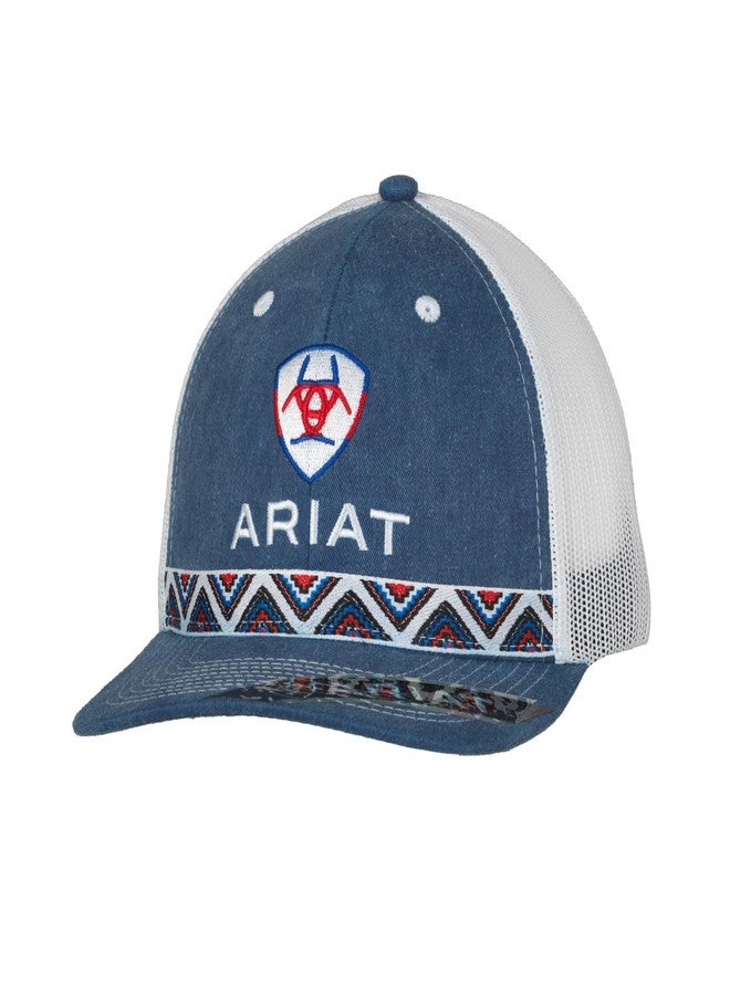 ARIAT Women's Diamond Pattern Cap, Red/White/Blue Denim