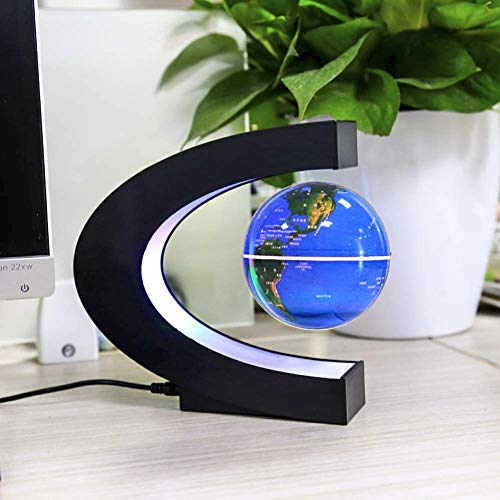 MOKOQI Magnetic Levitating Globe with LED Light, Cool Tech Gift for Men Father Boys and Girls, Birthday Gifts for Kids, Floating Globes World Desk Gadget Decor in Office Home Display (Blue) - Image 2