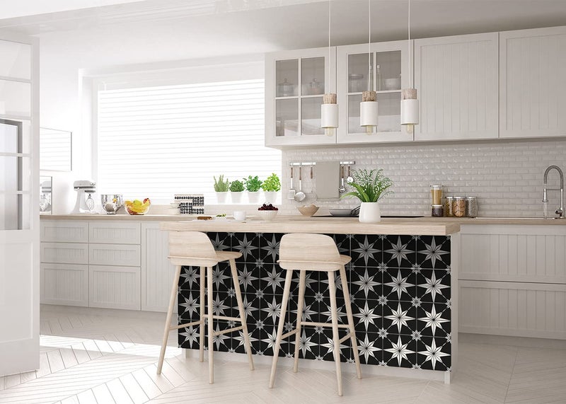 Mi Alma Tile Stickers by Mi Alma 24 pcs Talavera Wall Stencils Wall Stickers Peel and Stick Easy Application - Ideal for Bathroom  Kitchen Wall Tile Decals (White Star  4X4 inch) - Image 5