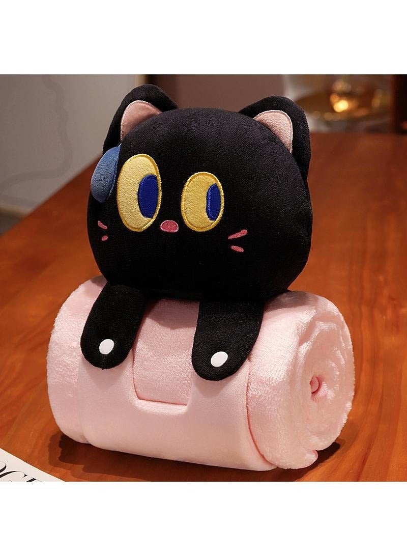 Bluejw Cartoon Polyester Blanket With Big Eyed Cat Doll Air Conditioning Blanket Office Nap Blanket 80x100cm - Image 1