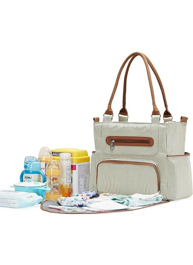 Garlo Diaper Bag Tote 7 Piece Set with Sun, Moon, and Stars, Wipes Pocket, Dirty Diaper Pouch, Changing Pad.  - Image 3