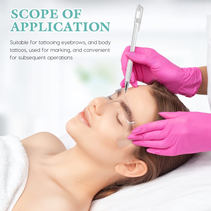 minkissy Eyebrow Mapping Pen Microblading Eyebrow Pen Microblading Pen Skin Marker Pen Eyebrow Makeup Position Mapping Mark Tools for Eyebrow Lip Skin Artists Marking Pen (4 pens + 8 replacement refills) - Image 2