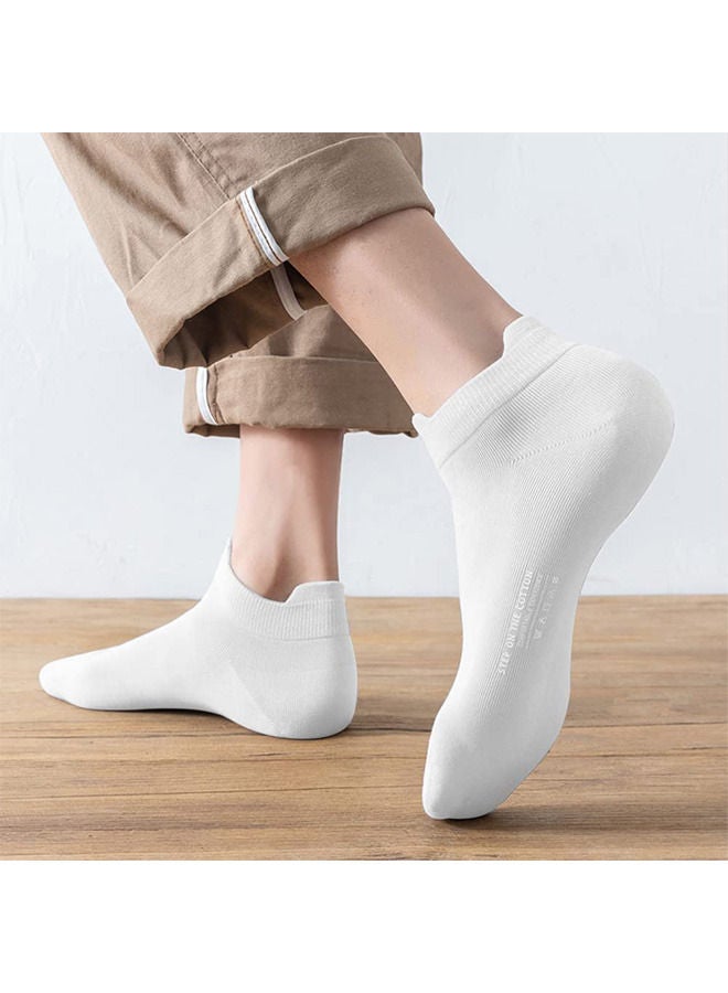 Arabest Men'S Running Ankle Socks Pure Cotton Sports Comfort Pad Sports Socks Comfortable Fit Low Top Sports Socks Breathable and Sweat-Absorbing Men'S and Women'S Universal Odor Resistant Socks-white - Image 4