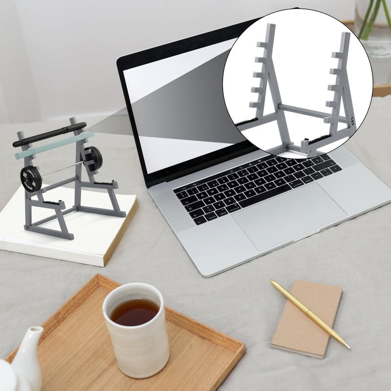 كاست ويف حامل أقلام على شكل رف القرفصاء، حامل أقلام صغير جديد للزينة لعام ٢٠٢٣، حامل أقلام صغير على شكل رف حديد مع أوزان وحديد للمكتب، ديكورات صالة الألعاب الرياضية لمحبي اللياقة البدنية ورفع الأثقال - Image 3