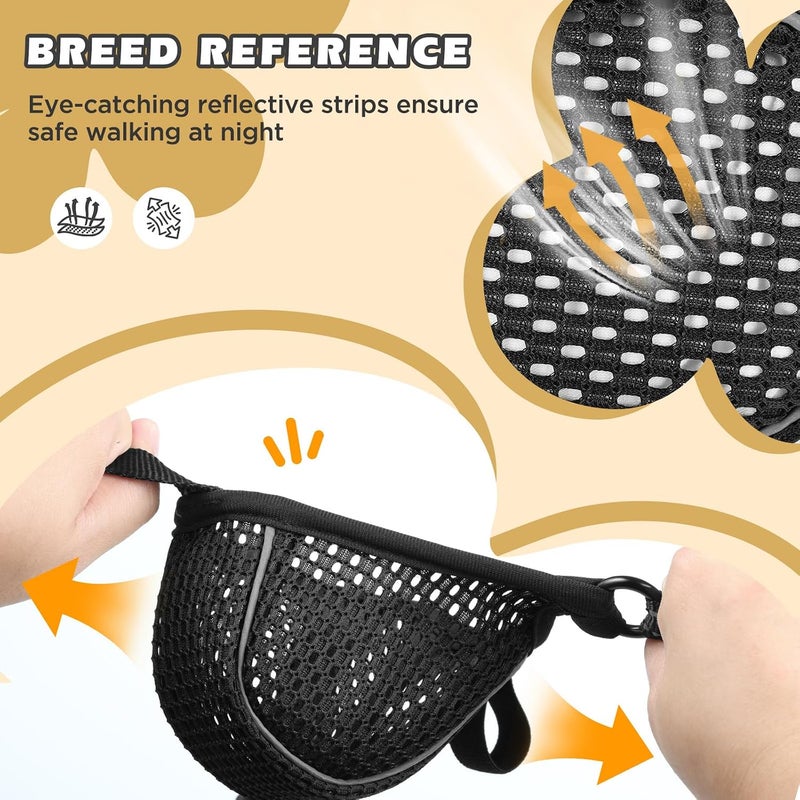 BONTHEE Dog Muzzle,Soft Nylon Muzzles Anti Biting Barking Chewing,Breathable Reflective Adjustable Loop Pets for Small Medium Large Sized Dogs,Allows Panting and Drinking(Black XXL) - Image 2