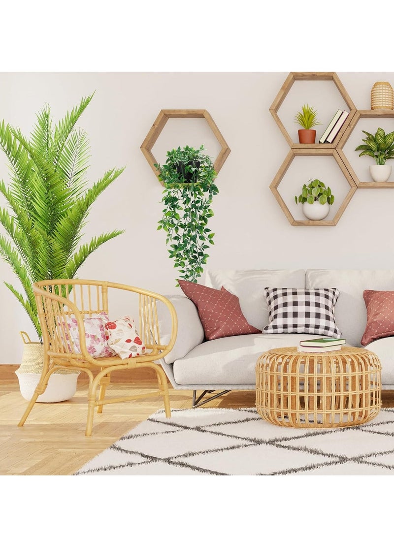 بابونا نبات كرمة ماندالا معلق اصطناعي بوعاء ، نبات معلق مزيف بأوراق واقعية ، لجماليات داخلية في الهواء الطلقزخرفة رف غرفة المعيشة المكتبية (1 عبوة) - Image 4