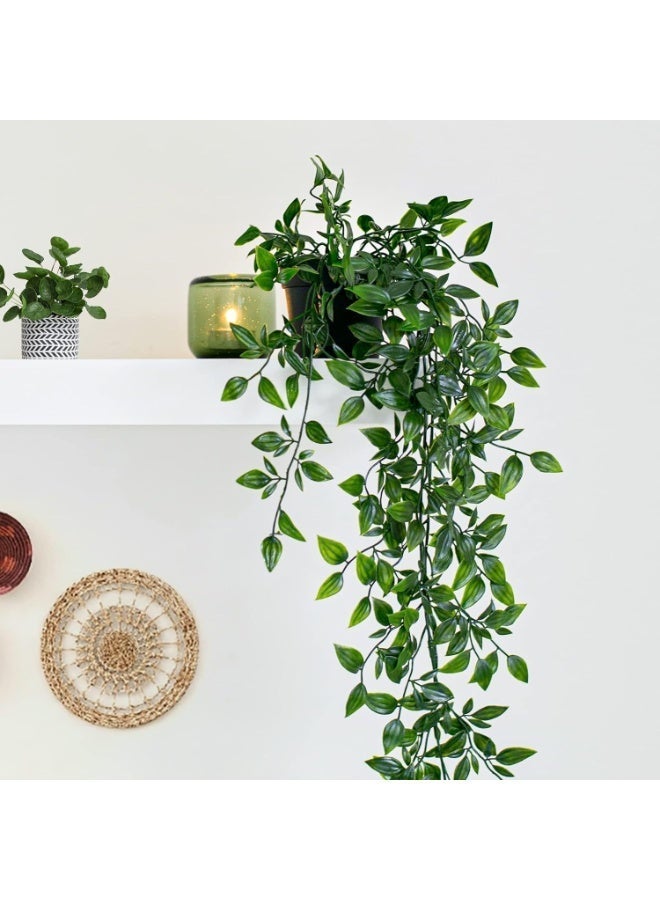 بابونا نبات كرمة ماندالا معلق اصطناعي بوعاء ، نبات معلق مزيف بأوراق واقعية ، لجماليات داخلية في الهواء الطلقزخرفة رف غرفة المعيشة المكتبية (1 عبوة) - Image 5
