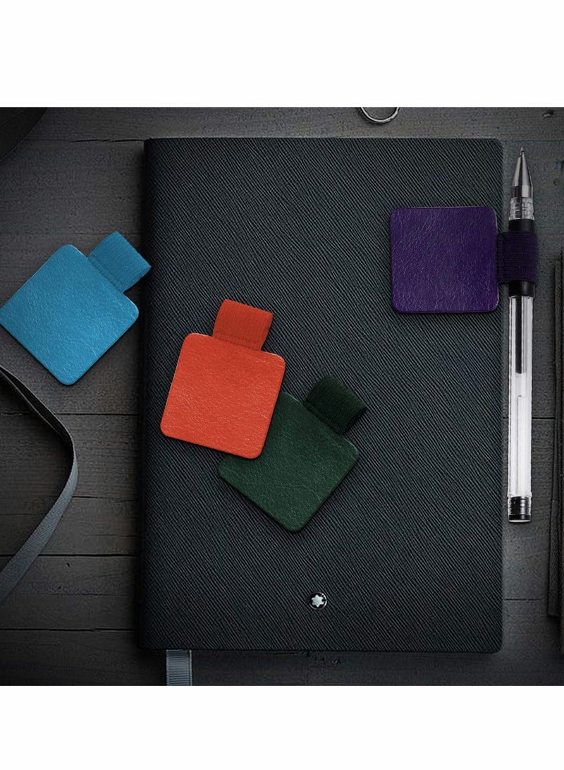 Pen Loop Holder Set,  Pen Loop Self Adhesive Elastic Journal Leather Pencil Holder Loop Strong Adhesive Fit Any Size Pens for Notebooks, Journals, Calendars, Planners Desk 10 Colors - Image 2